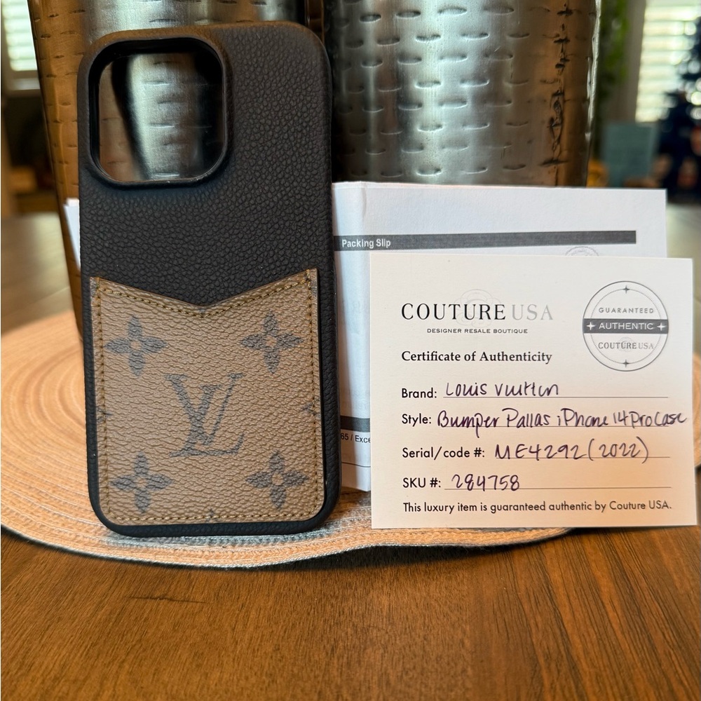 Authentic Louis Vuitton 14Pro Bumper Pallas IPhone Case